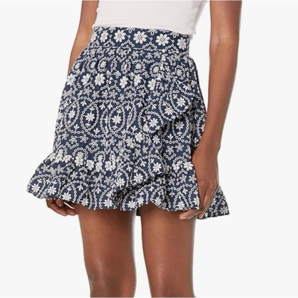 𝅺Kate Spade Shore Thing Eyelet Wrap Skirt Blue NWT